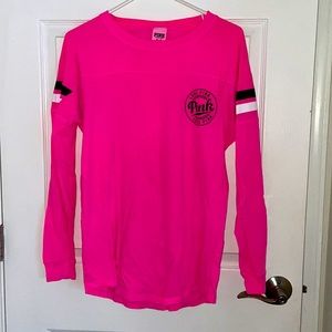 Pink open back long sleeve